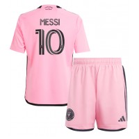 Camiseta Inter Miami Lionel Messi #10 Primera Equipación Replica 2024-25 para niños mangas cortas (+ Pantalones cortos)